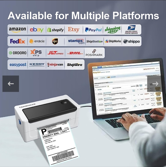 NWOT-Tangmaxx Thermal label printer. 1 stack of 4x6 Shipping labels. - Picture 6 of 10
